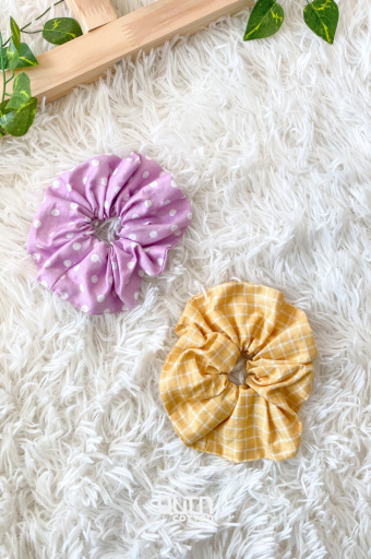 2-pc Scrunchies [Lilac & Yellow]